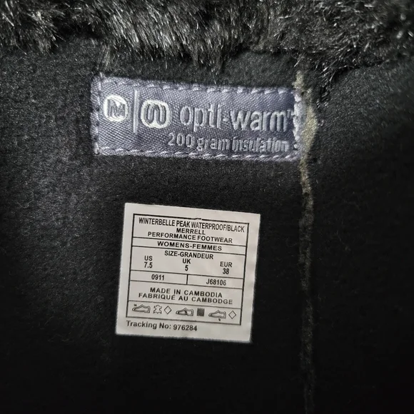 Merrell Women's Black and Purple Winterbelle Opti-warm Boots, Size 7.5 - Picture 2 of 8